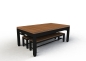 Preview: Riley Continental Solid Oak Finish Aluminium Black Frame & Leg 7ft Pool Table Diner with Benches (7ft 213cm)