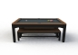 Mobile Preview: Riley Continental Solid Oak Finish Aluminium Black Frame & Leg 7ft Pool Table Diner with Benches (7ft  213cm)