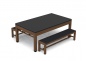 Mobile Preview: Riley Neptune Brushed Brown & Black Finish 7ft Outdoor American Pool Table with Benches (7ft 213cm)