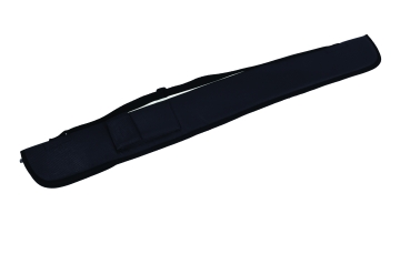 Black Vinyl Short Zip Cue Case & Strap for 2 Piece Snooker Cue