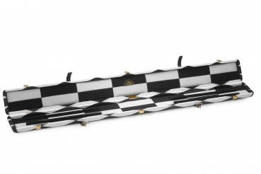 Black & White Small Diamond Pattern ¾ Leather Snooer Cue Case