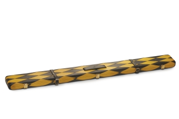 Full Diamond Pattern Black & Yellow ¾ Leather Snooker Cue Case