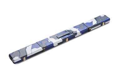 Blue Camouflage Pattern ¾ Leather Snooker Cue Case
