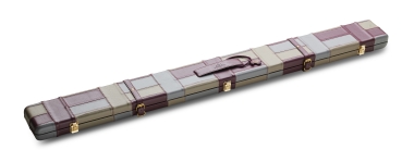 Burgundy & Grey Block Pattern ¾ Leather Snooker Cue Case