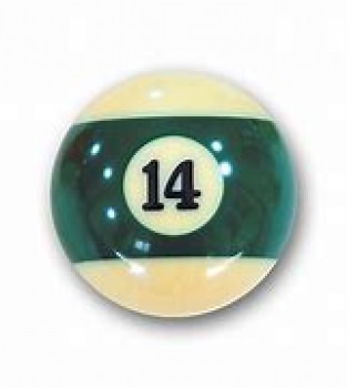 Aramith Individual Pool Ball Nr.14 Green Stripe 44mm