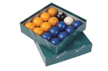 Aramith Premier League Pool Kugeln 51mm (Blau & Gelb mit 47.5mm weiss)