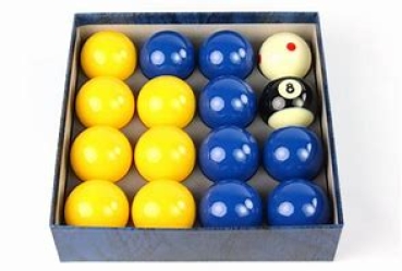 Super Aramith Pro Cup English Pool Balls (Blues & Yellows with 47.5mm White) 51mm