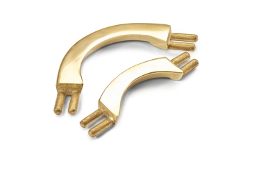 Small Brass Broad Bow 2 Pin Pocket Plates (Set of 6)