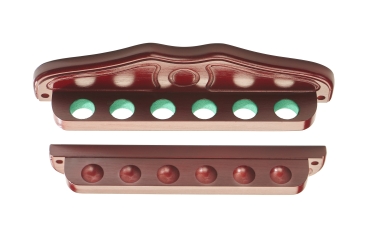 Club Economy Mahogany Coloured Wall Mounted Cue Rack  Baized Lined Holes For 6 Cues