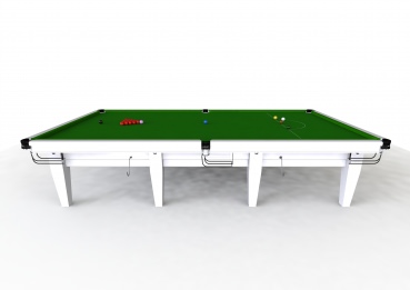 Riley Grand Professional Gloss White Finish Full Size Steel Block Cushion Snooker Table (12ft 365cm)