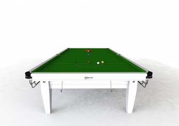 Riley Grand Professional Gloss White Finish Full Size Steel Block Cushion Snooker Table (12ft 365cm)