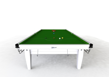 Riley Grand Gloss White Finish Full Size Standard Cushion Snooker Table (12ft 365cm)