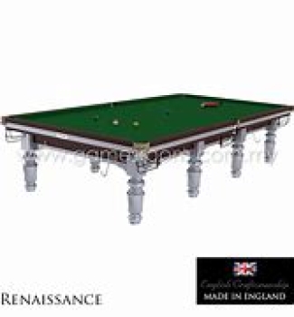 Riley Renaissance 10ft Mahogony Finish Silver Frame & Leg Standard Cushion Snooker Table (10ft 304cm)