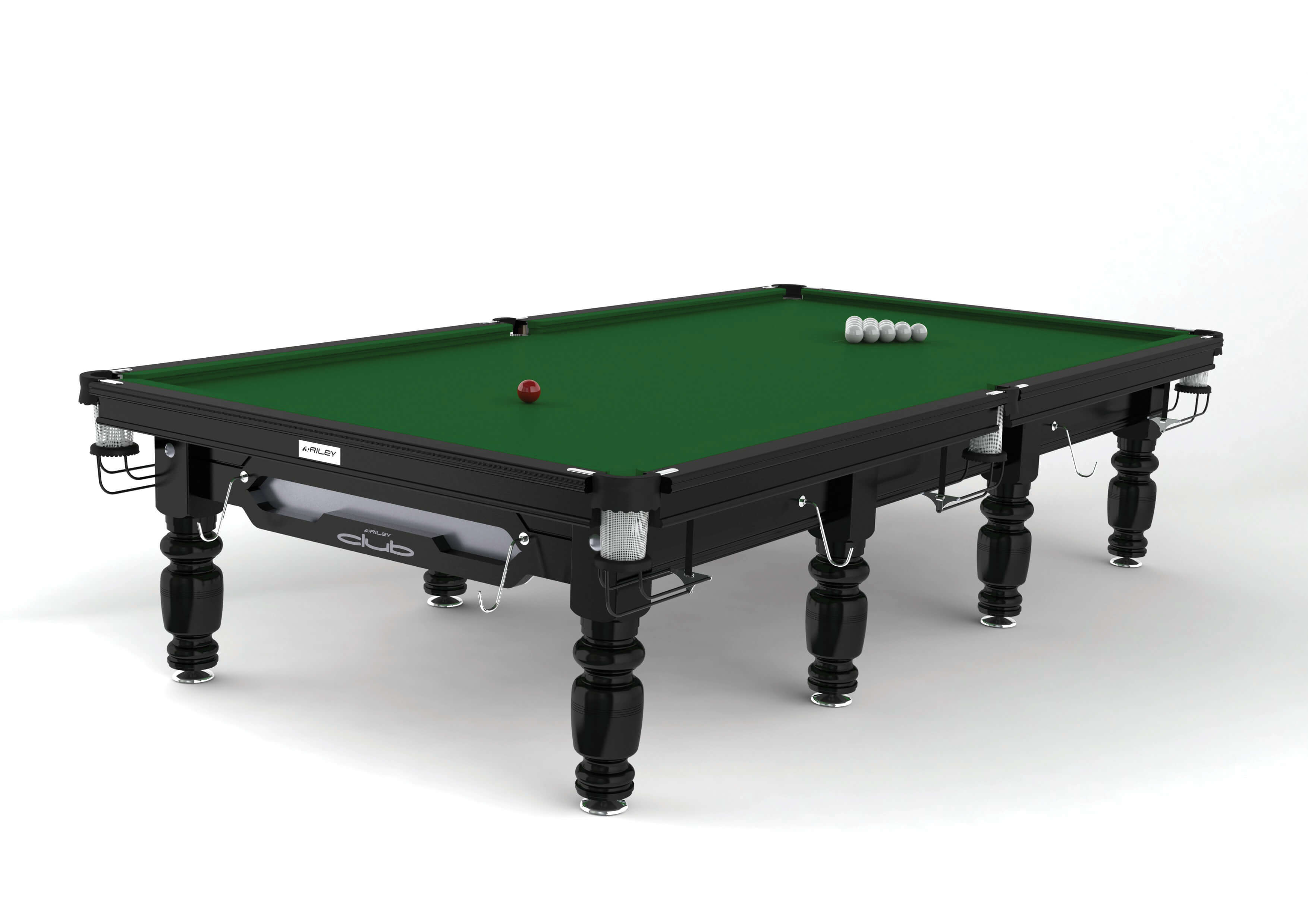 Riley Club Black Finish 10ft Standard Cushion Russian Pyramid Table (10ft 304cm) - Billiard Shop