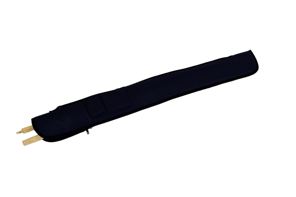 Black Vinyl Short Zip Cue Case & Strap for 2 Piece Snooker Cue