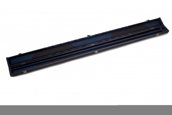 ¾ Clubman Snooker Queue Koffer Schwarz & Blau Pfeildesign