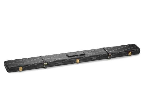 Full Diamond Pattern Black with white stitching ¾ Leather Snooker Cue Case