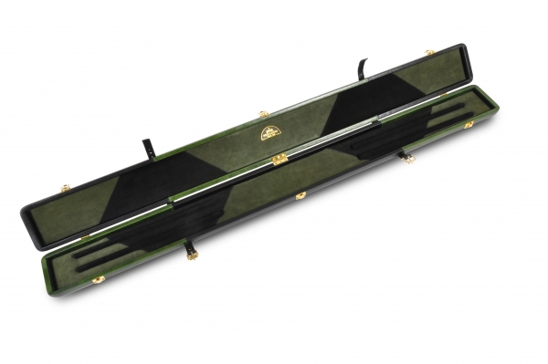 Black & Green ¾ Leather Snooker Cue Case