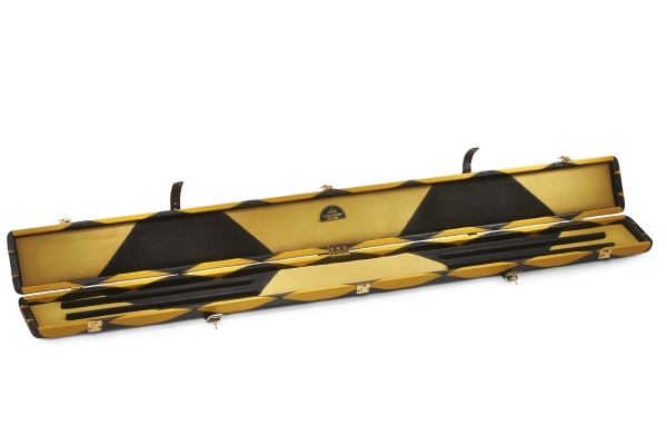 Full Diamond Pattern Black & Yellow ¾ Leather Snooker Cue Case