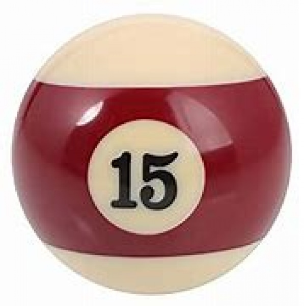 Aramith Individual Pool Ball Nr.15 Burgundy Stripe 44mm
