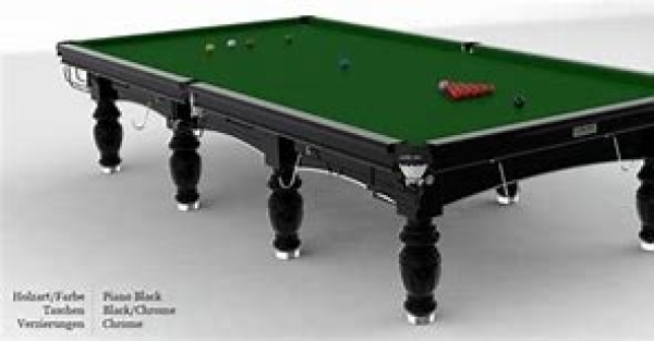 Riley Aristocrat Champion Gloss Black Finish Leg Full Size Steel Block Cushion Snooker Table (12ft 365cm)