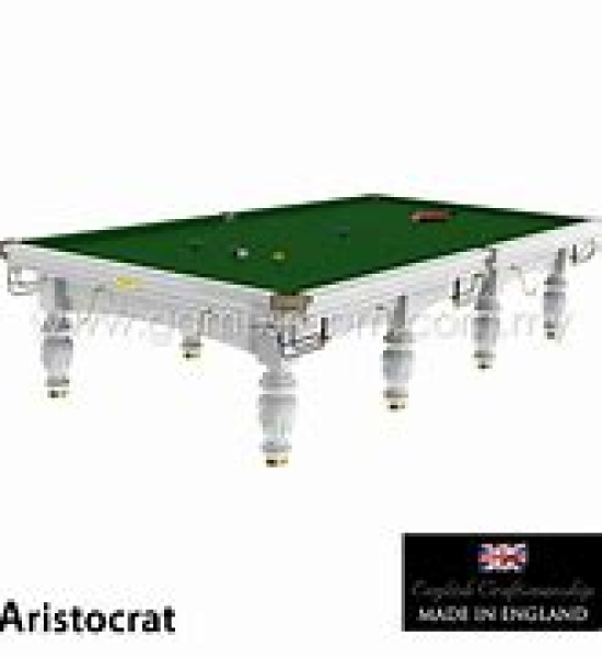 Riley Aristocrat Tournament Champion  White Leg Finish Full Size Steel Block Cushion Snooker Table (12ft  365cm)