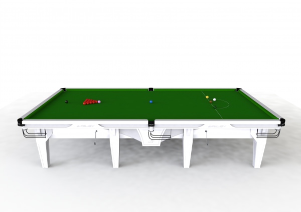 Riley Ray Full Size White Finish Steel Block Cushion Snooker Table (12ft  365cm)