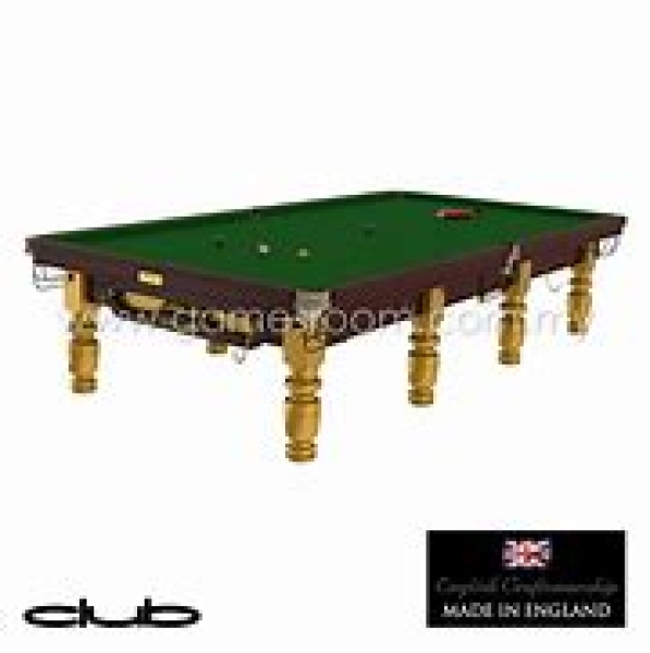 Riley Club Mahogony Finish Gold Frame & Leg Full Size Standard Cushion Snooker Table (12ft 365cm)