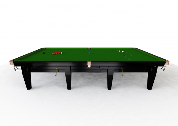 Riley Grand Professional Gloss Black Finish Full Size Steel Block Cushion Snooker Table (12ft 365cm)
