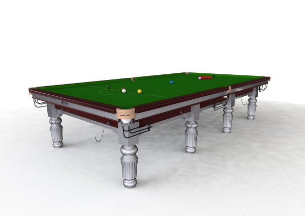 Riley Renaissance Mahogony Finish Silver Frame & Leg Full Size Standard Cushion Snooker Table (12ft 365cm)
